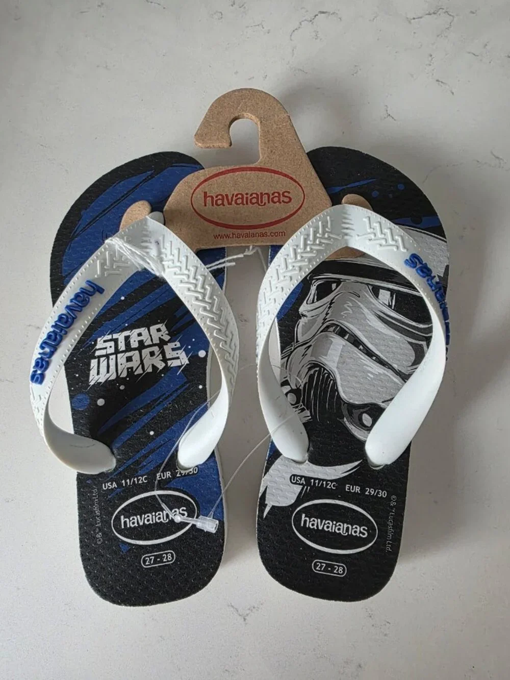 Havaianas Star Wars Stormtrooper Flip Flops Kids Size 11/12C (EUR 29/30) New